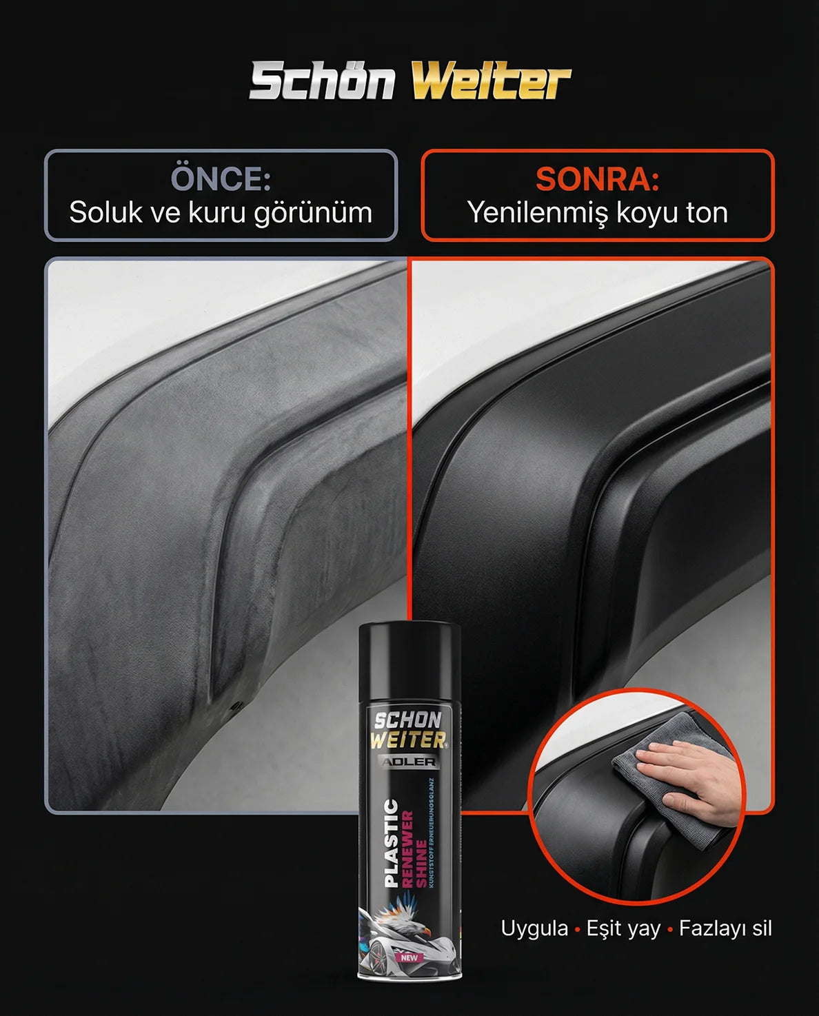 Schön Weiter Fahrzeug-Auto-Kunststoff-Renewer und Polierer 500 ml Aerosolspray (Adler)