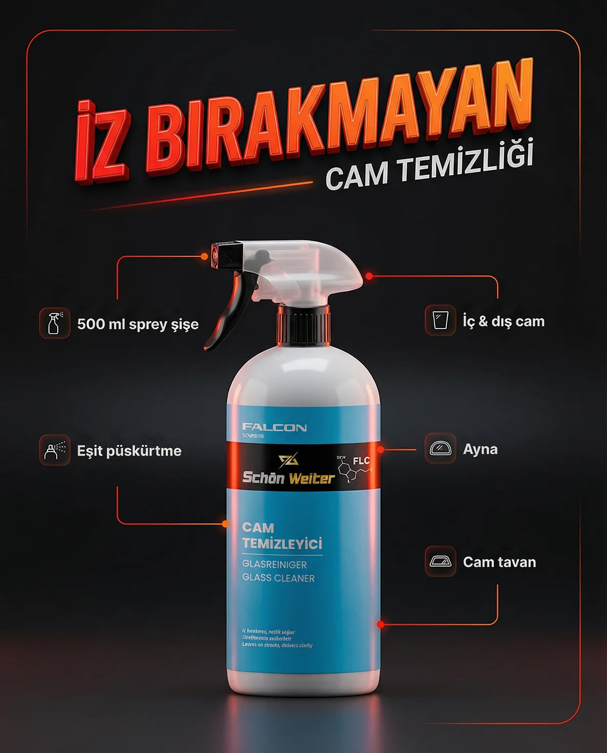 Schön Weiter Auto-Glasreiniger-Spray 500 ml (Falcon)