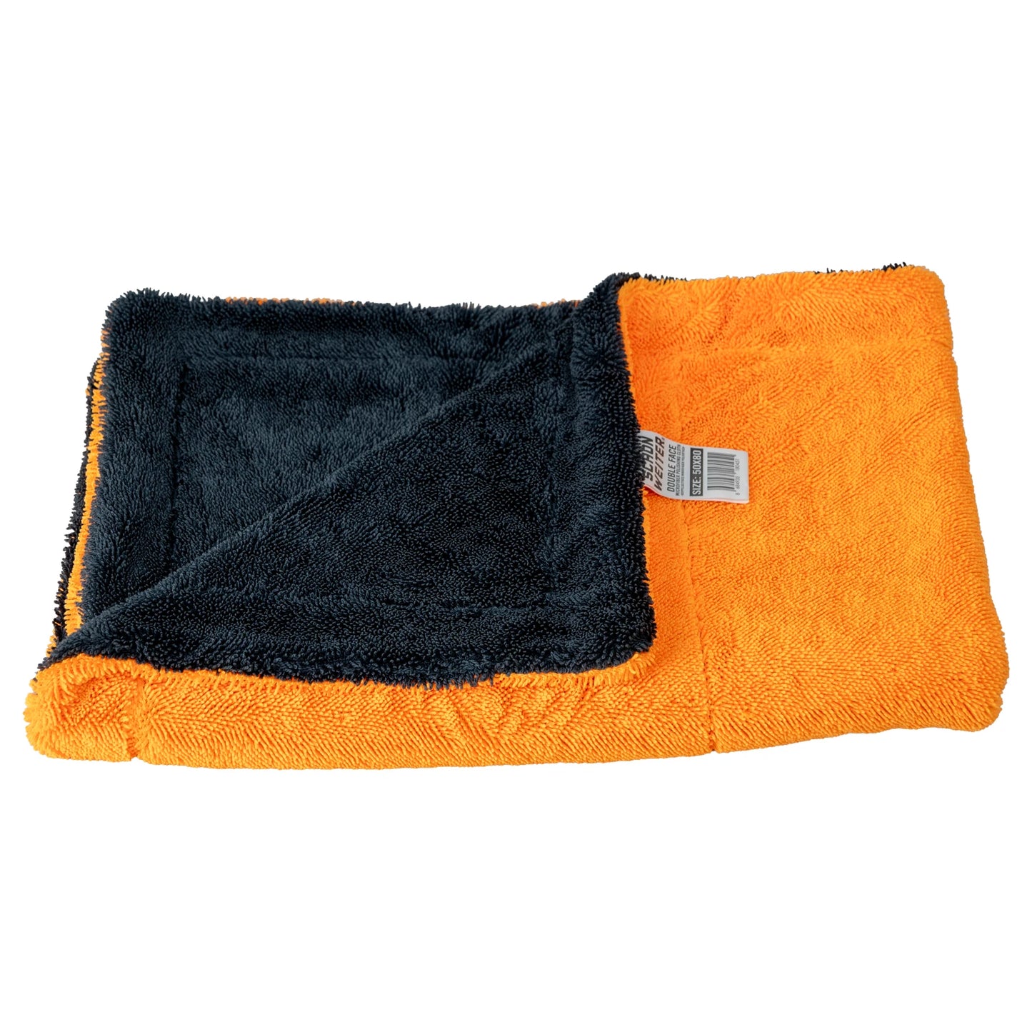 Schön Weiter – Extra saugfähiges Premium-Auto-Trocknungstuch aus gedrehter Mikrofaser (Orange), 1200 g/m² – 50 x 80 cm