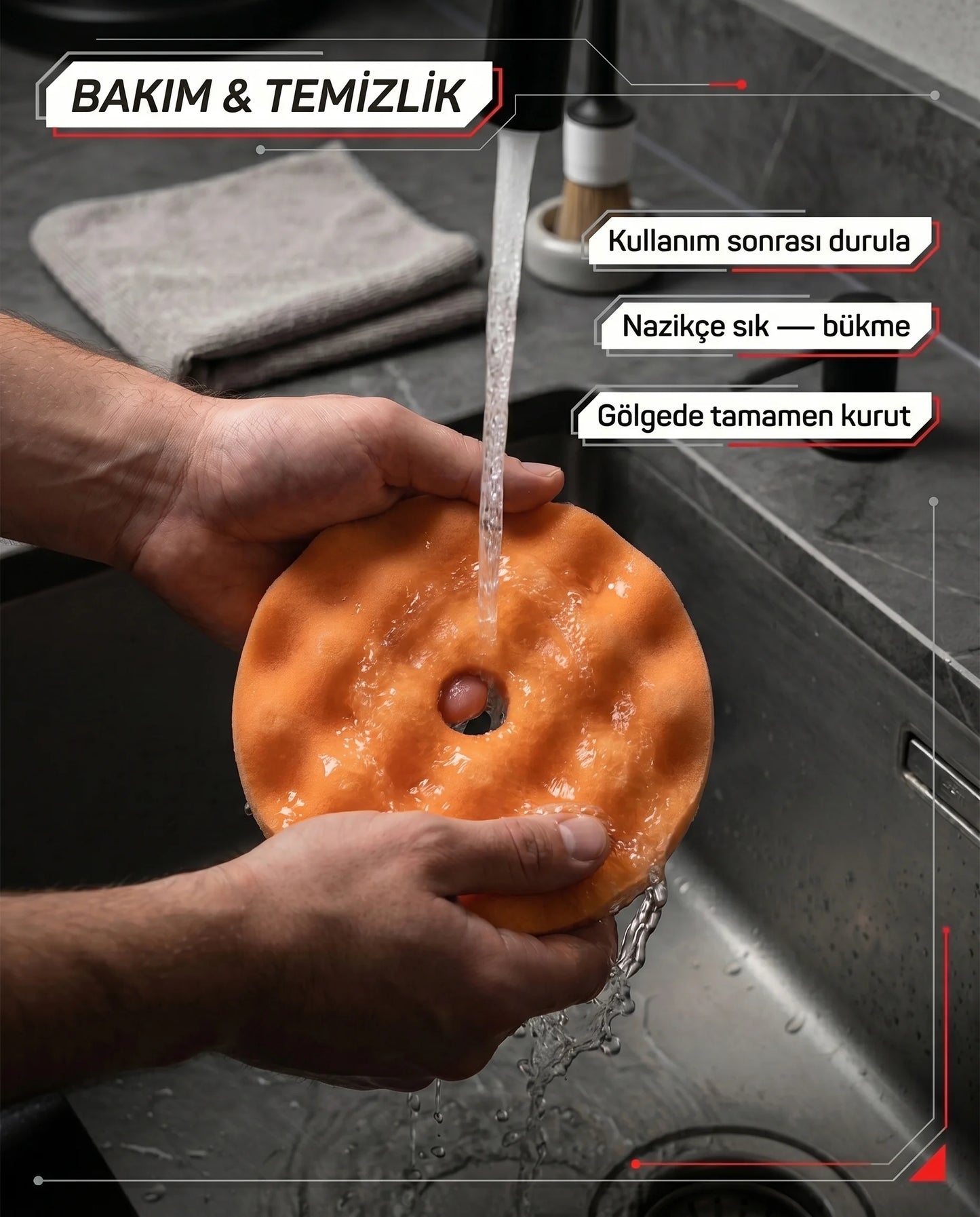 Schön Weiter Fahrzeug Auto Rotary Waffle Base – Super Finish Scratch Remover Paste Polierschwamm Orange 6 Zoll – 160 mm