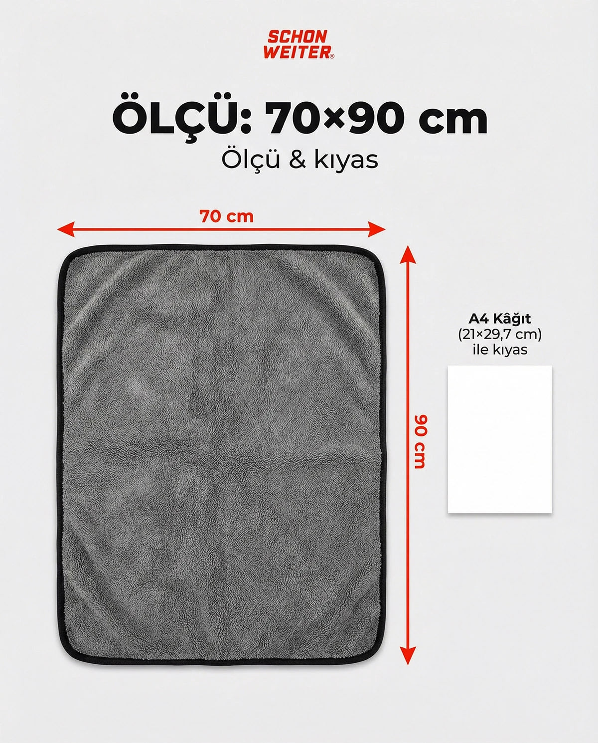 Schön Weiter – Ultra saugfähiges Mikrofaser-Twist-Auto-Trocknungstuch 70 x 90 cm – 600 g/m²