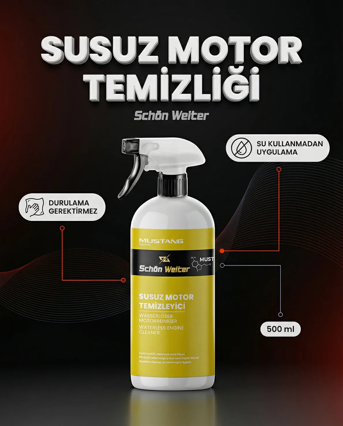 Schön Weiter Fahrzeug Auto Wasserloser Motorreiniger 500 ml Spray (Mustang)