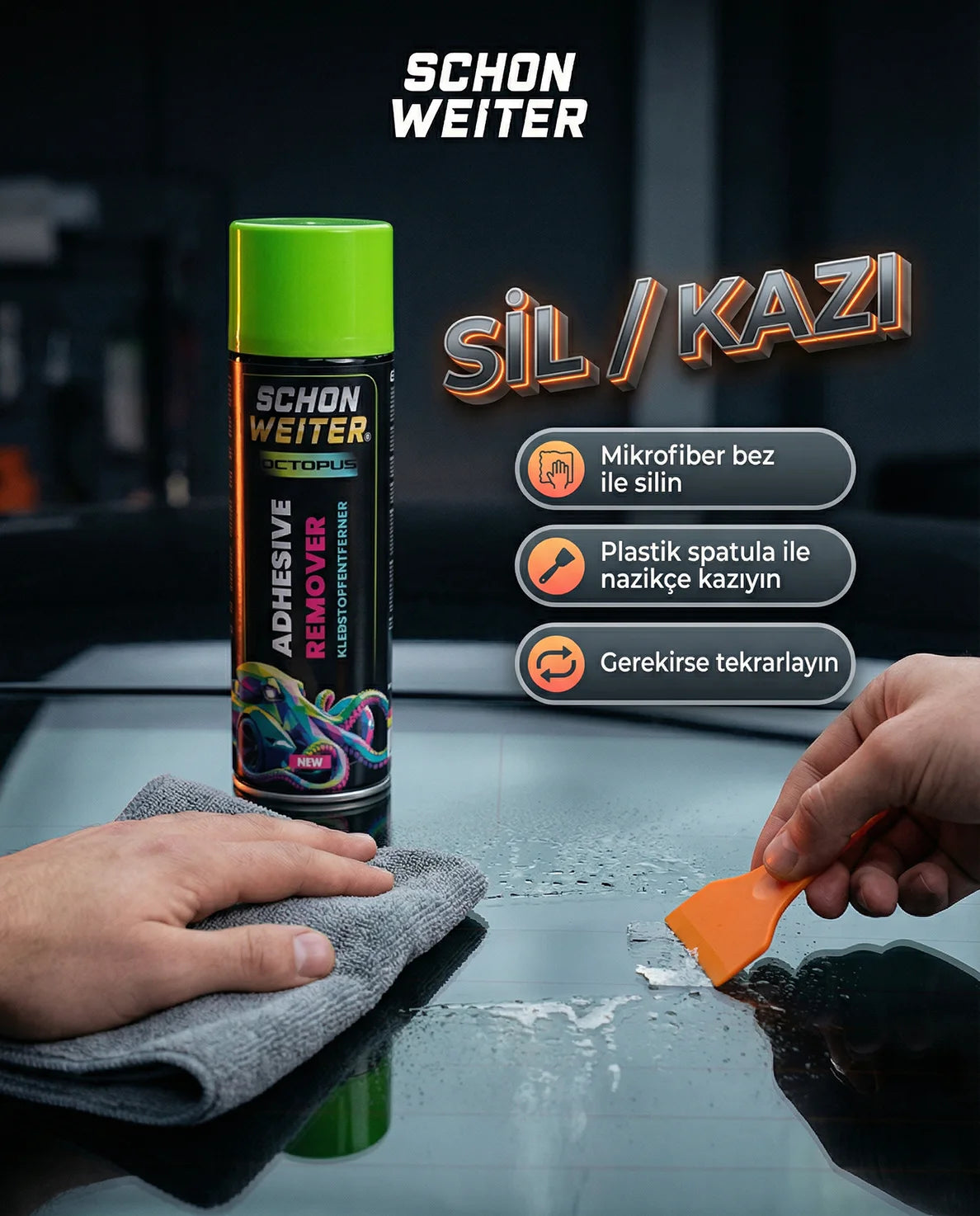 Schön Weiter Kfz-Klebstoff- und Etikettenentferner 500 ml Aerosolspray (OCTOPUS)