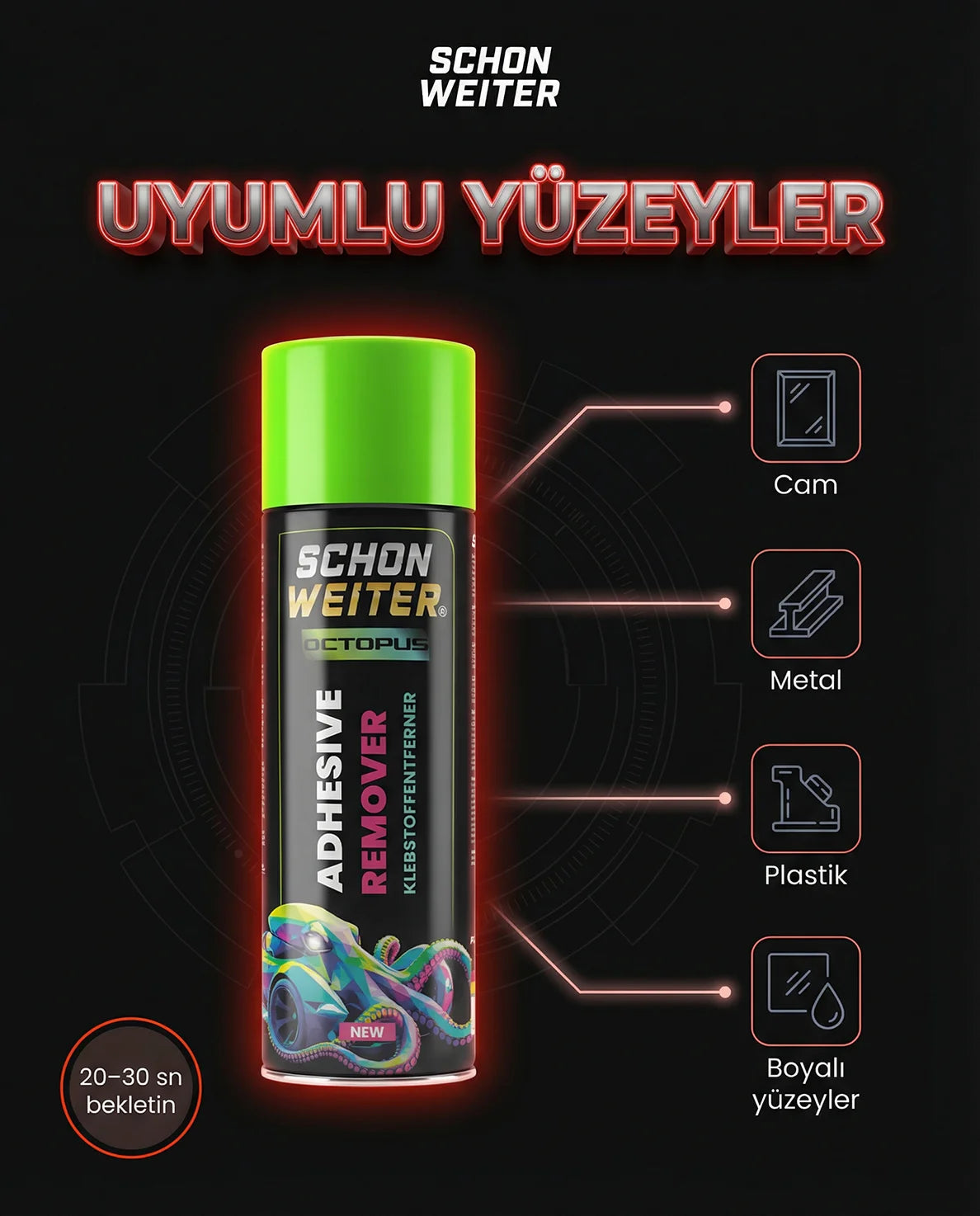 Schön Weiter Kfz-Klebstoff- und Etikettenentferner 500 ml Aerosolspray (OCTOPUS)