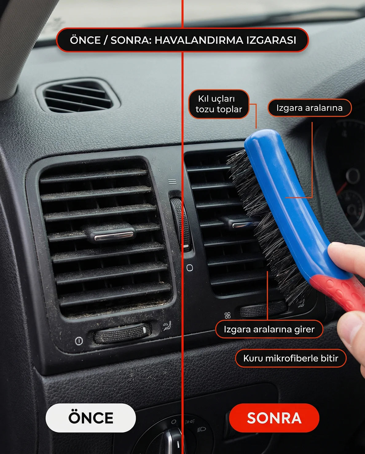 Schön Weiter Fahrzeug-Auto-Detail-Reinigungsbürste – Modell mit professionellem Griff (100 % Rosshaar)