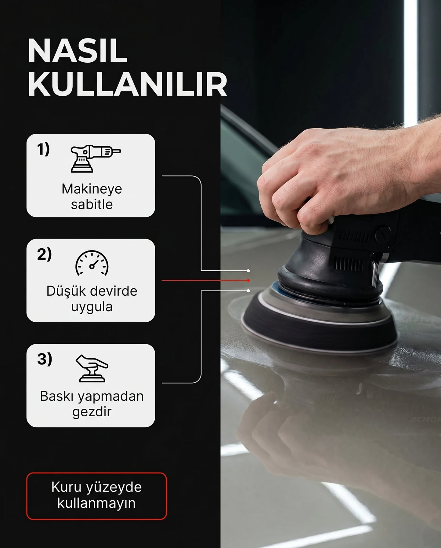 Schön Weiter Vehicle Auto Orbital Topcoat – Finish Scratch Remover Paste Polierschwamm Schwarz 5 Zoll – 128 mm