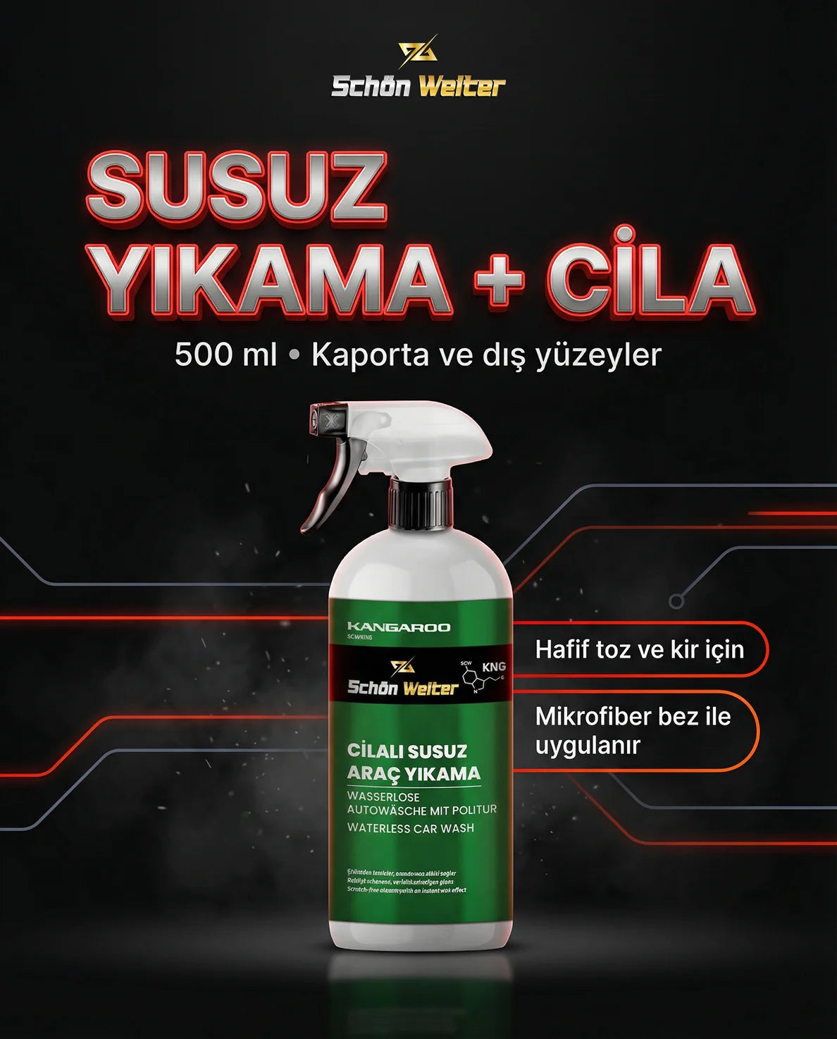 Schön Weiter Vehicle Auto Polish Wasserloses Autowaschspray 500 ml (Känguru)