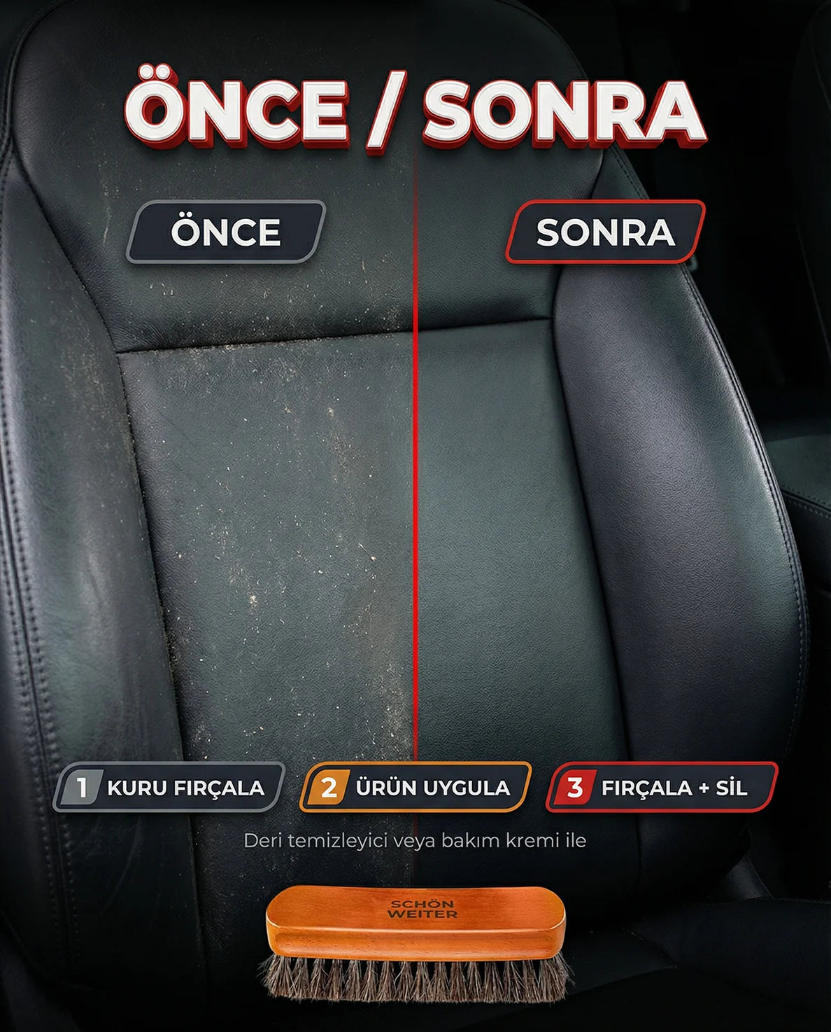 Schön Weiter Premium Auto Fahrzeug Leder Reinigungsbürste Holz (100 % Rosshaar)