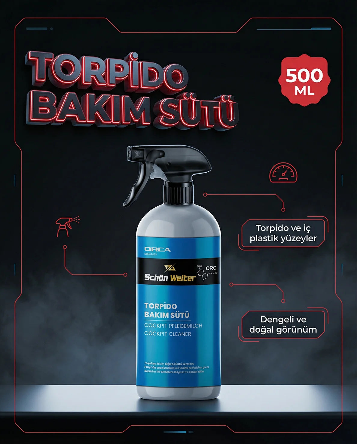 Schön Weiter Fahrzeug-Auto-Handschuhfach-Pflegemilch 500 ml Spray (Orca)