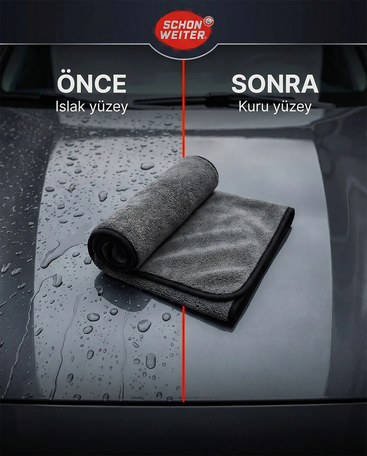 Schön Weiter – Ultra saugfähiges Mikrofaser-Twist-Auto-Trocknungstuch 70 x 90 cm – 600 g/m²