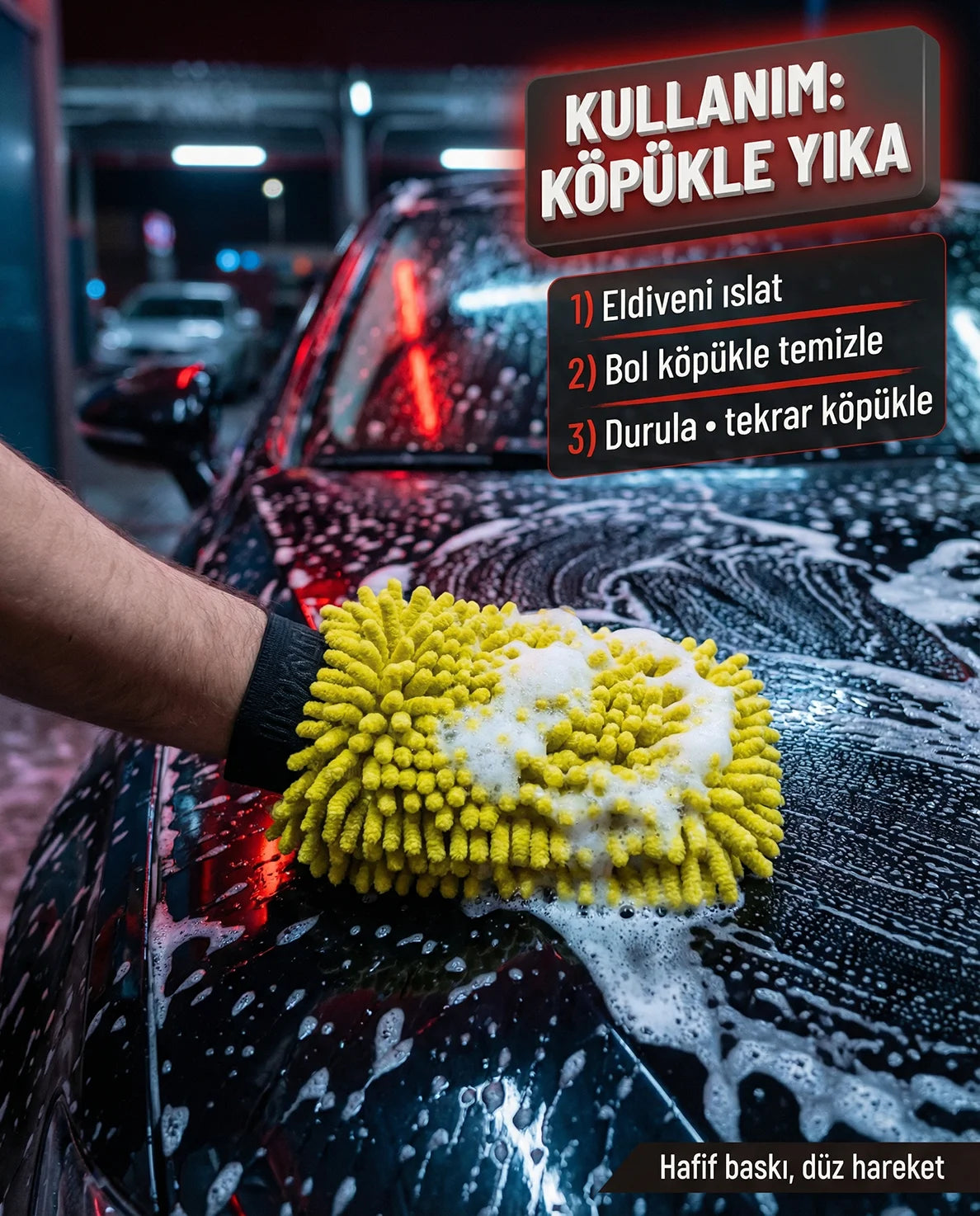 Schön Weiter Doppelseitiger Mikrofaser-Autowaschhandschuh Gelb
