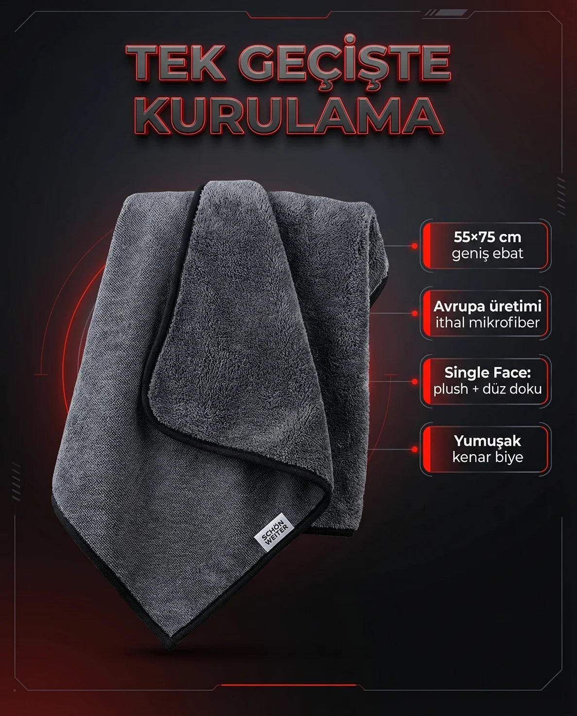 Schön Weiter 55x75 Single Face Imported Vehicle Auto Towel Drying Cloth