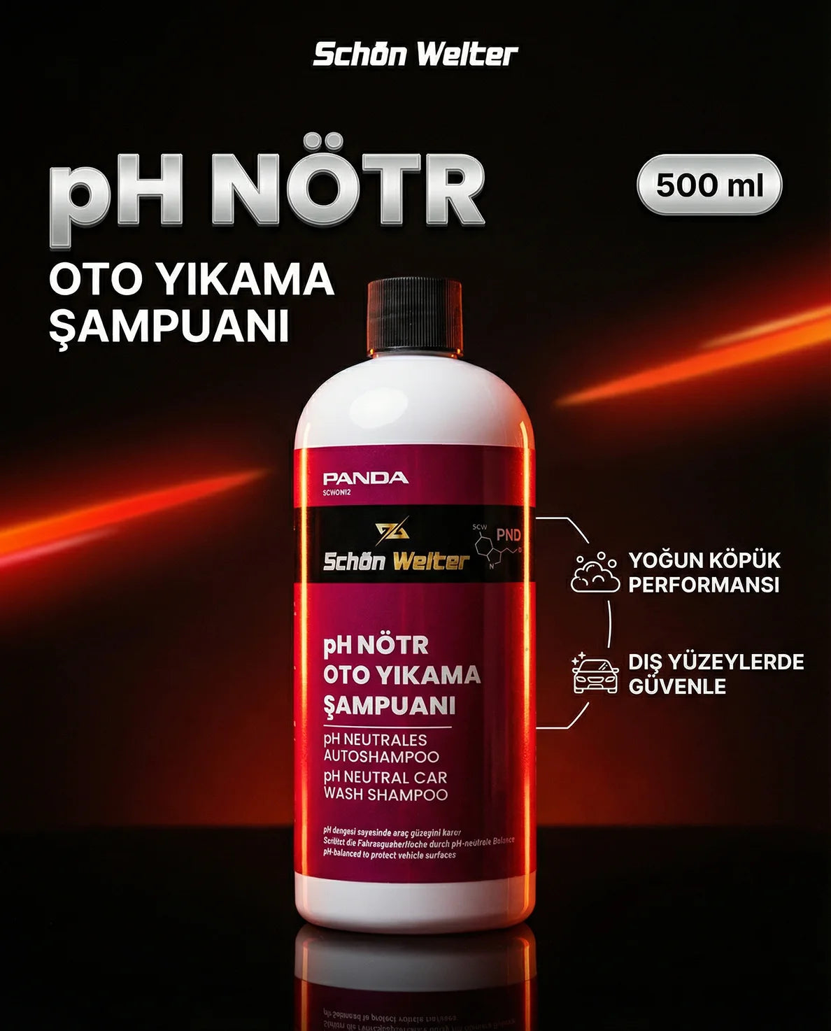Schön Weiter Vehicle Auto Ph Neutral Sıo02 Car Wash Shampoo 500ml (Panda)