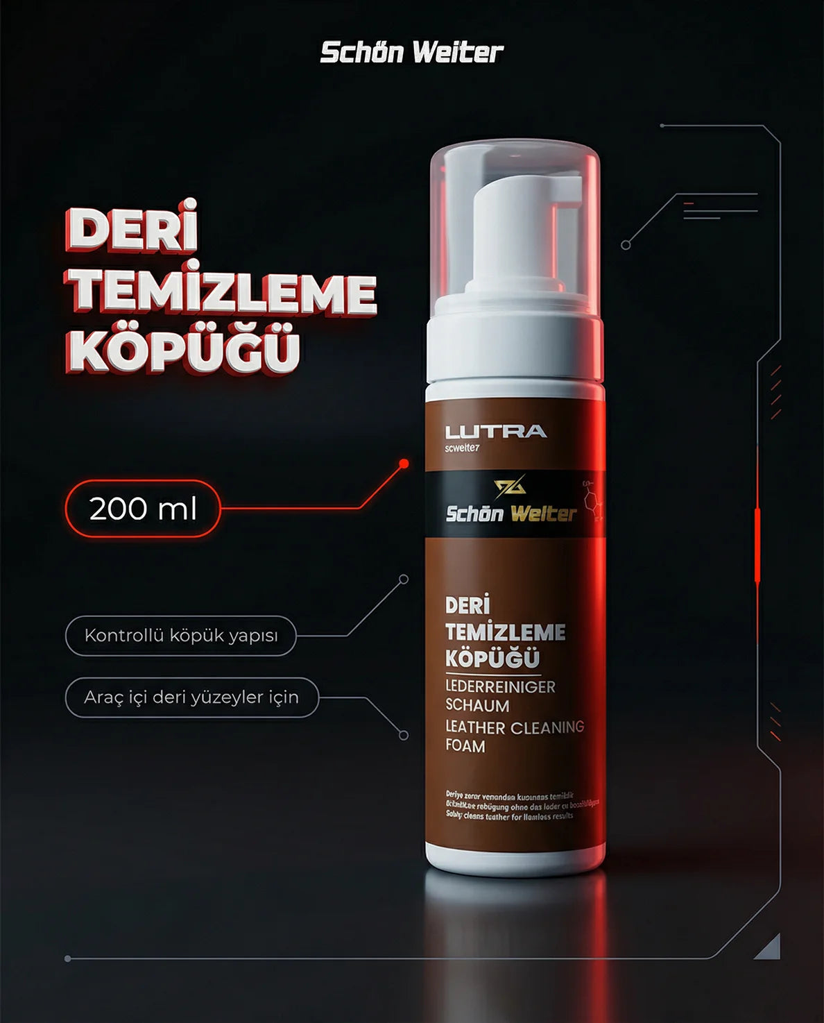Schön Weiter Fahrzeug Auto Leder Reinigungsschaum APC 200ml (Lutra)