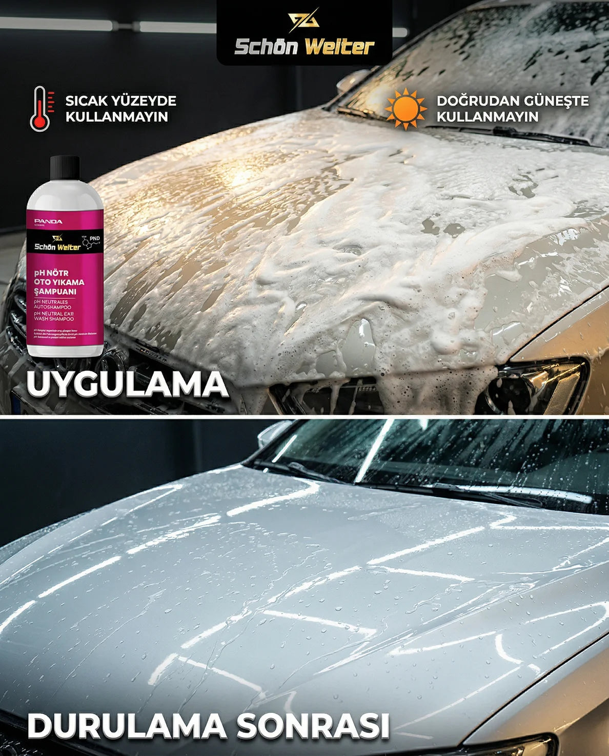 Schön Weiter Vehicle Auto Ph Neutral Sıo02 Car Wash Shampoo 500ml (Panda)