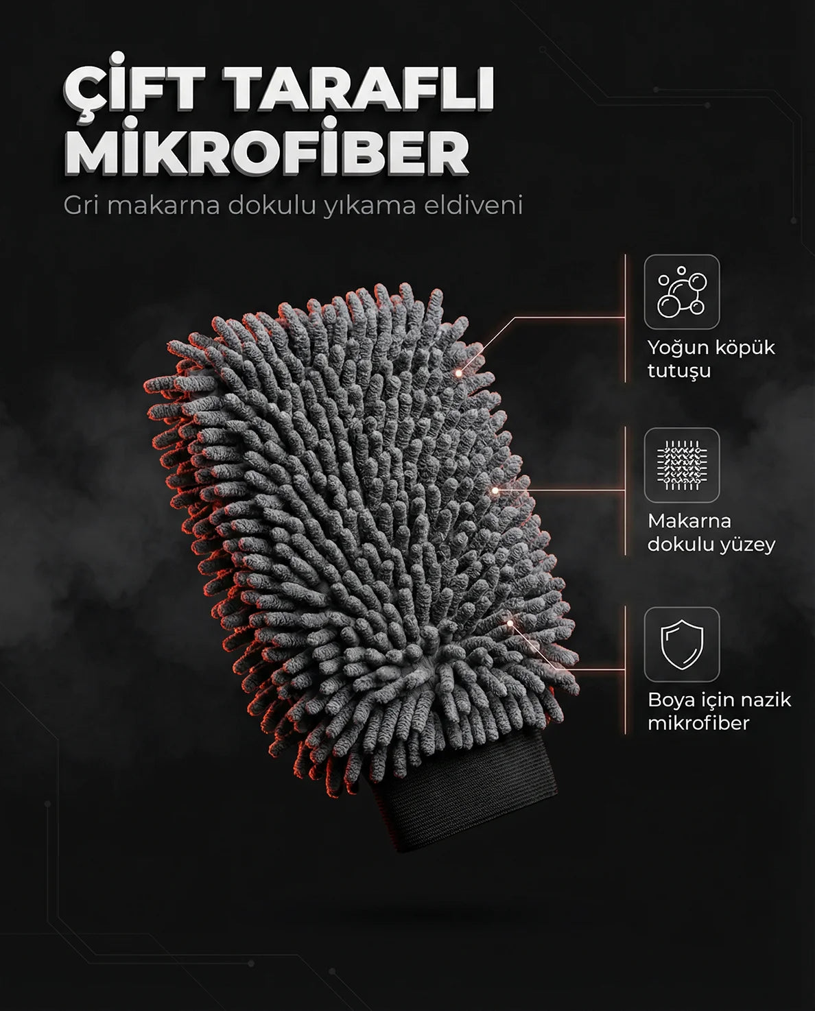 Schön Weiter Doppelseitige Mikrofaser-Autowaschhandschuhe, Grau