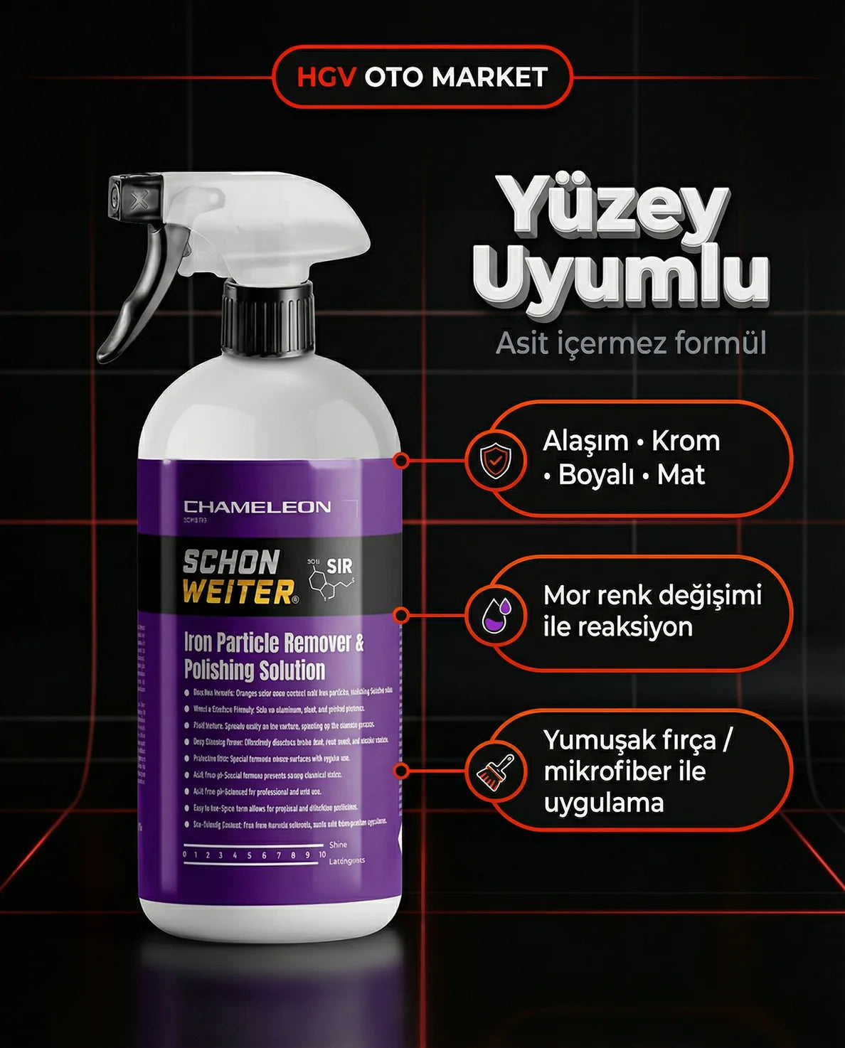 Schön Weiter Fahrzeug Auto Eisenpulver und Felgenreiniger ∣ 500 ml Spray
