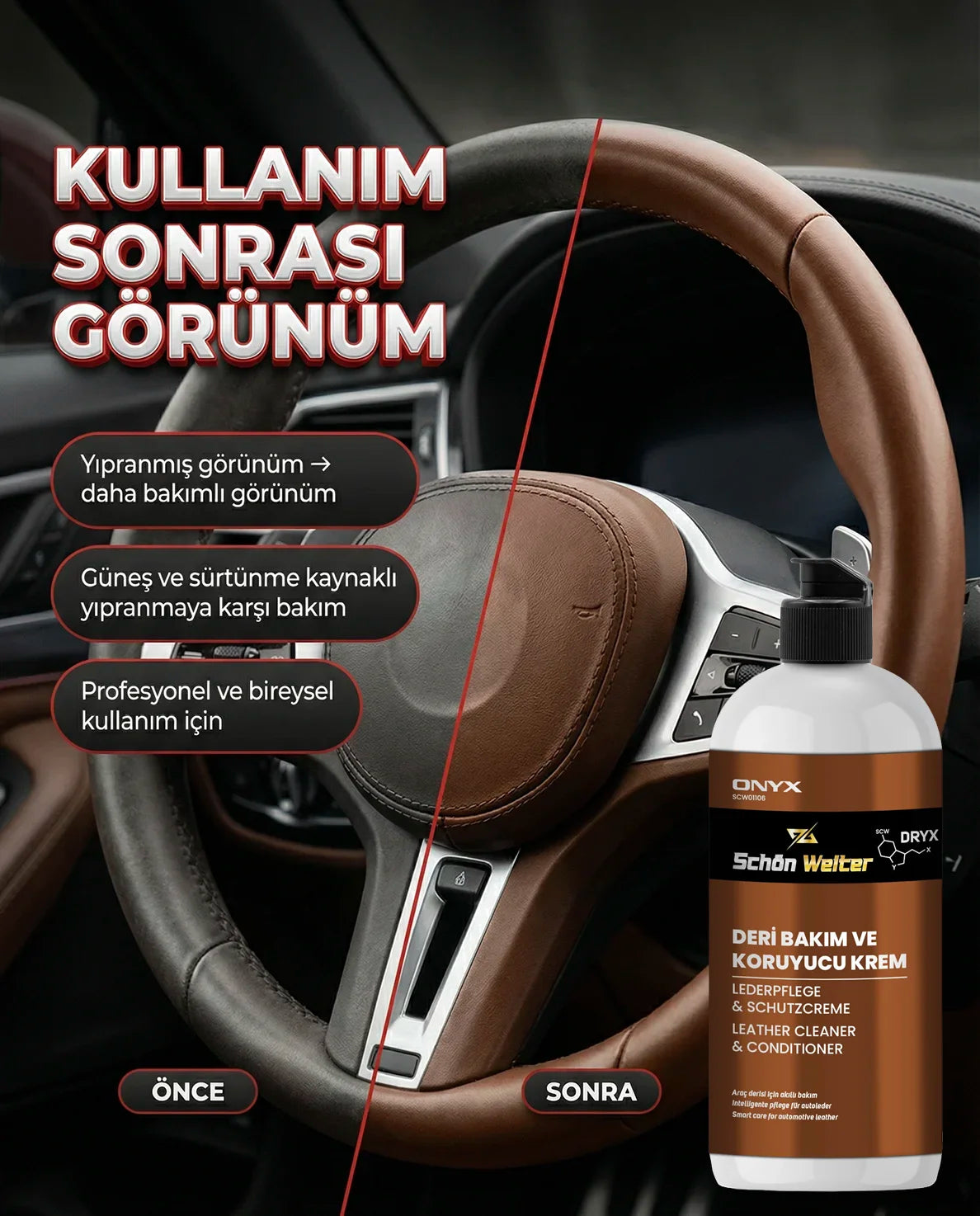 Schön Weiter Fahrzeug-Auto-Lederpflege- und Schutzcreme 500 ml (Onyx)