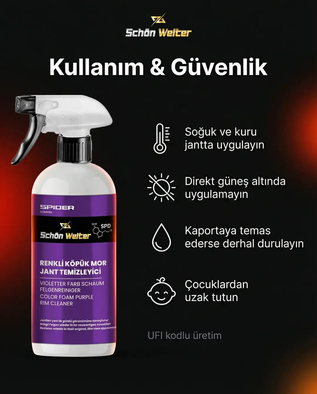 Schön Weiter Fahrzeug Auto Lila Felgenreiniger – Farbiges Schaumspray 500 ml (Spider)