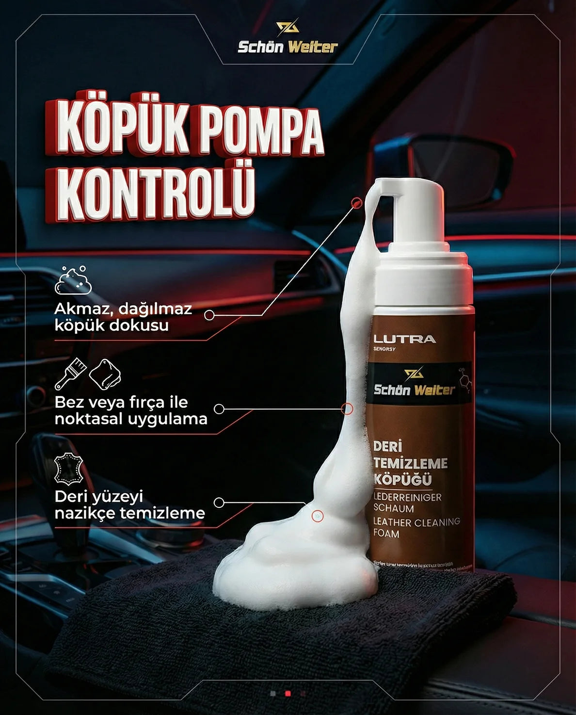 Schön Weiter Fahrzeug Auto Leder Reinigungsschaum APC 200ml (Lutra)