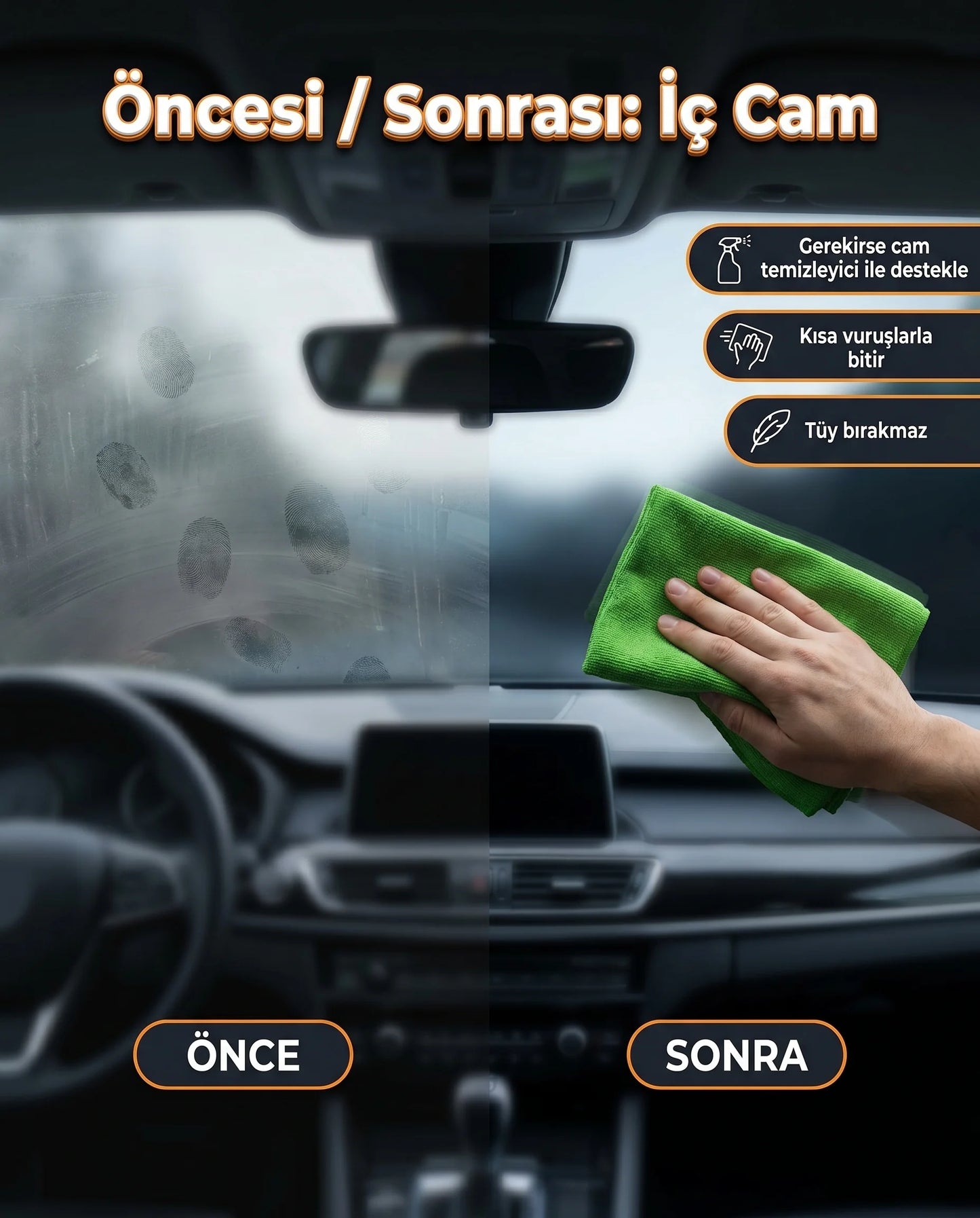 Schön Weiter Auto Autoglas-Reinigungstuch | Glashandtuch 40x40 cm Grün