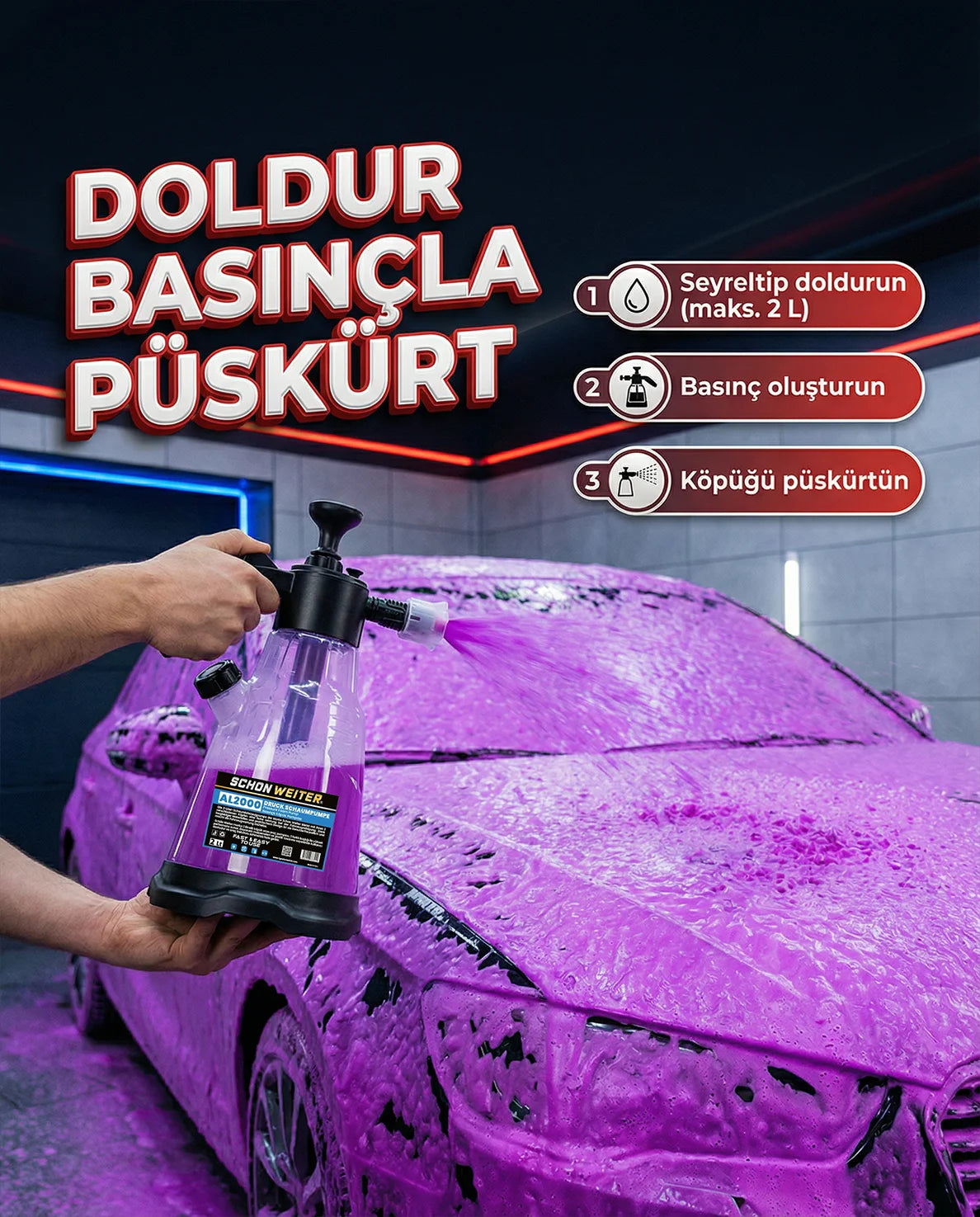Schön Weiter AL2000 Transparente 2Lt Auto Vehicle Foaming Pump