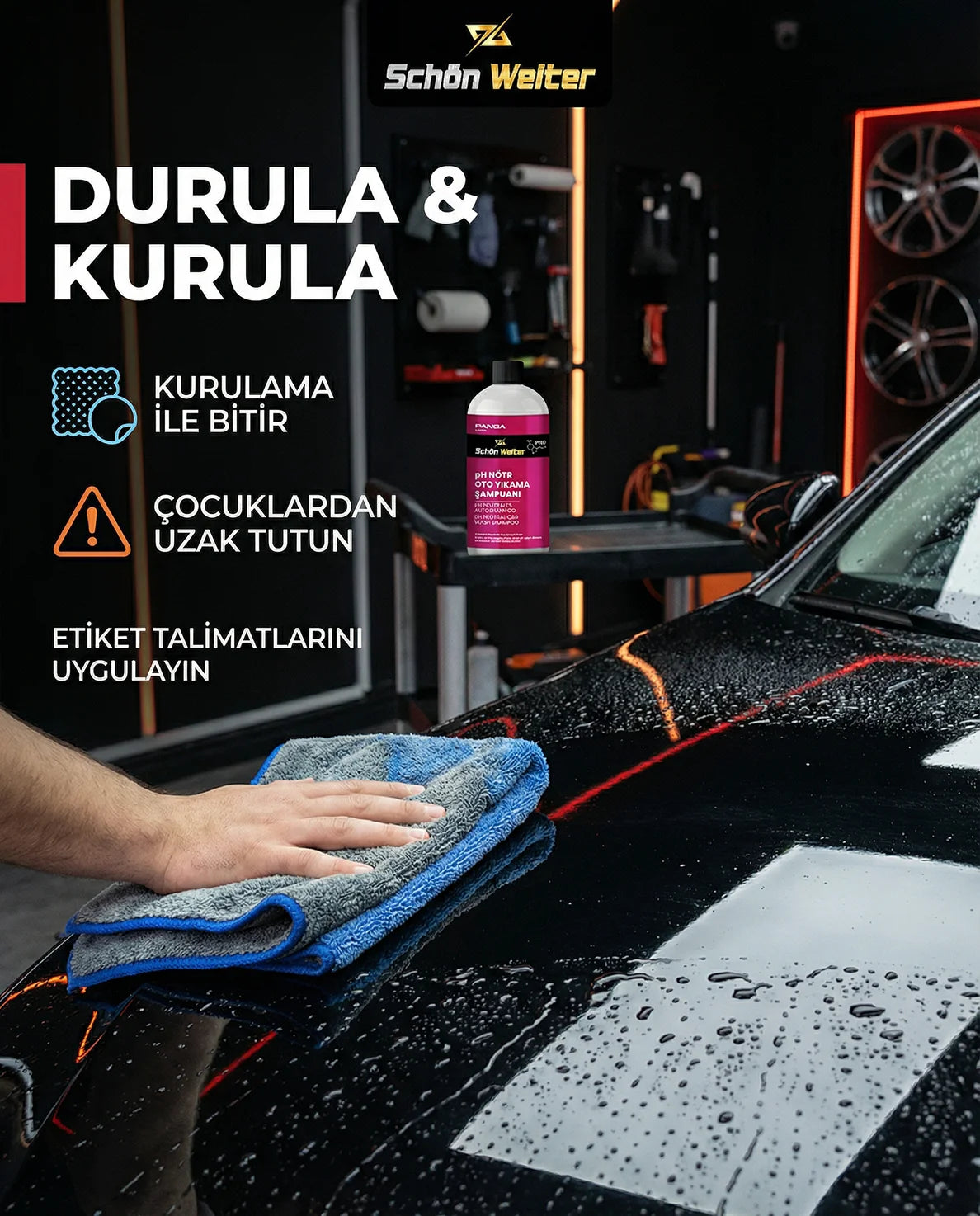 Schön Weiter Vehicle Auto Ph Neutral Sıo02 Car Wash Shampoo 500ml (Panda)