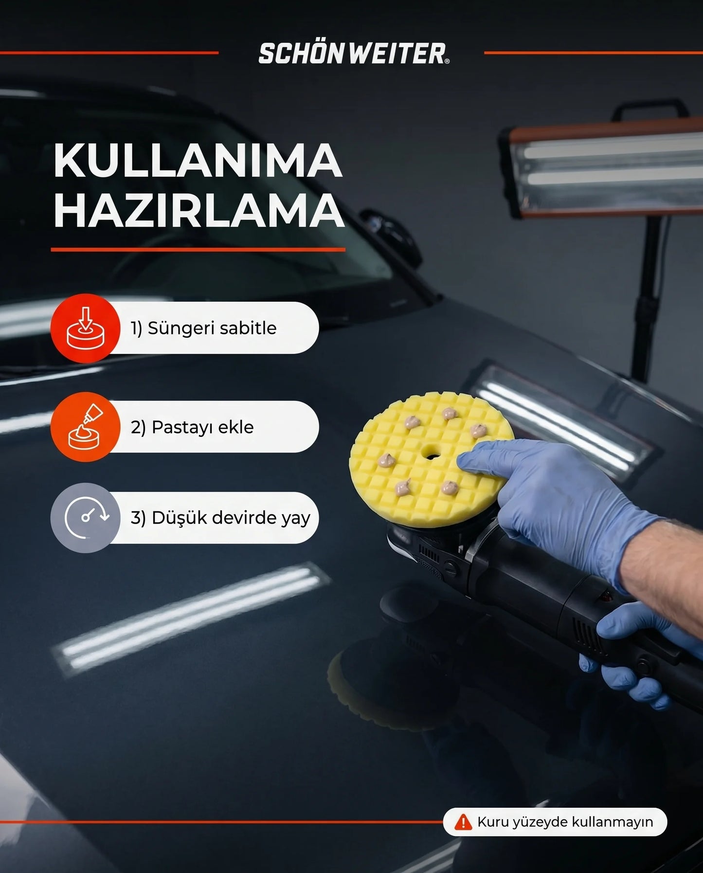 Schön Weiter Vehicle Auto Rotary Medium – Medium Cut Scratch Remover Paste Polierschwamm Gelb 6 Zoll – 160 mm