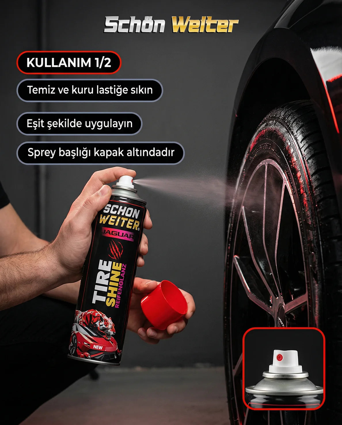 Schön Weiter Fahrzeug Auto Reifen Glanz Aerosol Spray 500 ml (JAGUAR)