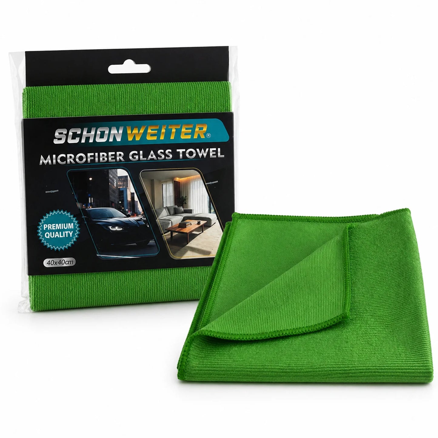 Schön Weiter Auto Autoglas-Reinigungstuch | Glashandtuch 40x40 cm Grün