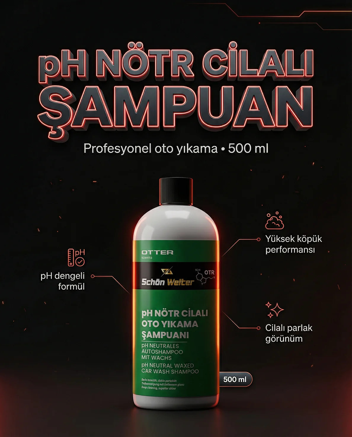 Schön Weiter Vehicle Auto PH Neutral Polished Car Wash Shampoo 500 ml (Otter)