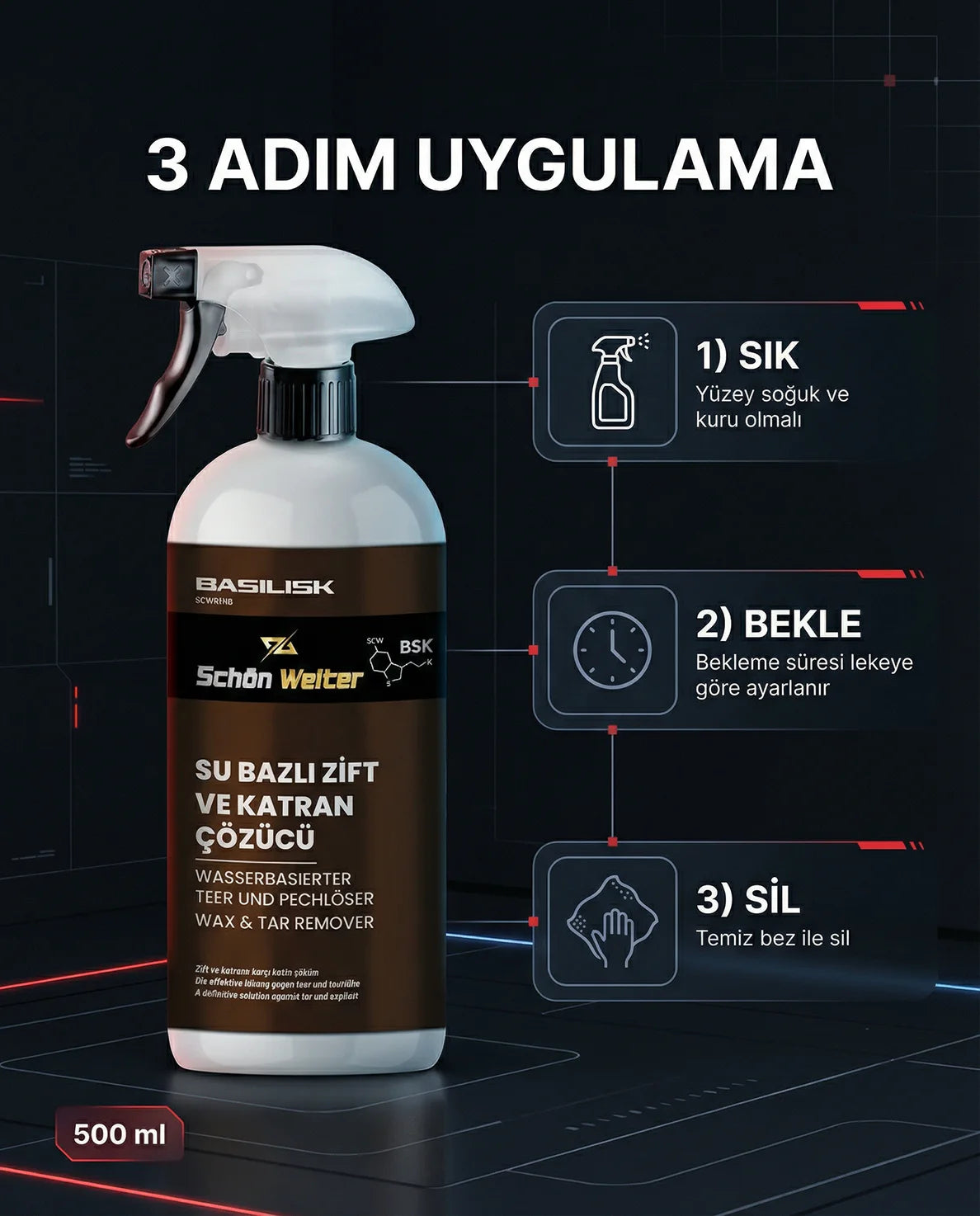 Schön Weiter Fahrzeug-Auto-Teer- und Teerentferner-Spray auf Wasserbasis, 500 ml (bedruckt)
