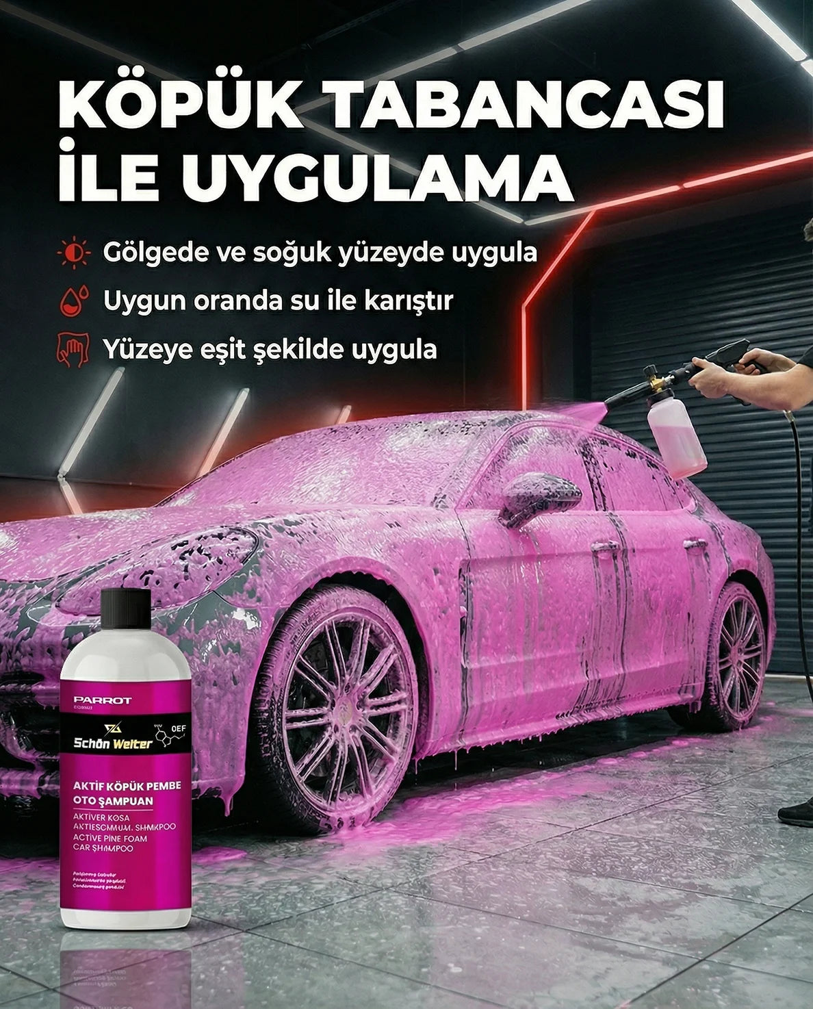 Schön Weiter Vehicle Auto Active Foam Pink Auto Shampoo 500ml (Papagei)