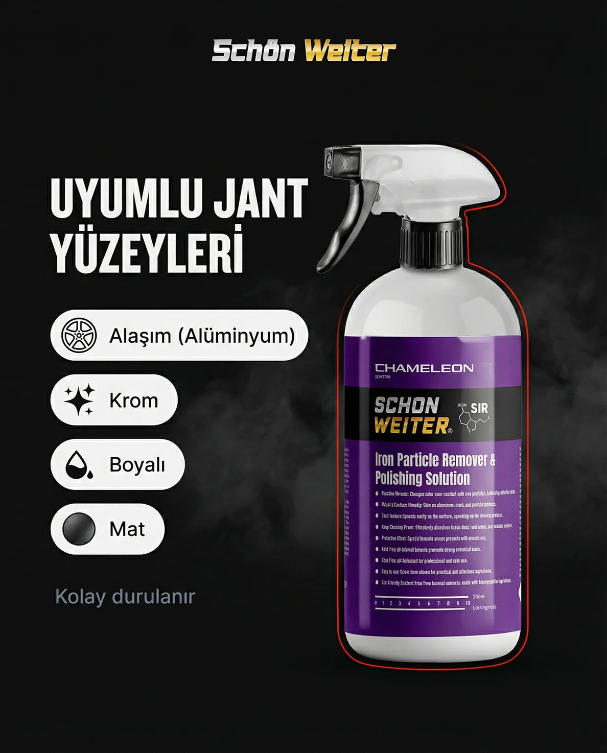 Schön Weiter Fahrzeug Auto Eisenpulver und Felgenreiniger ∣ 500 ml Spray