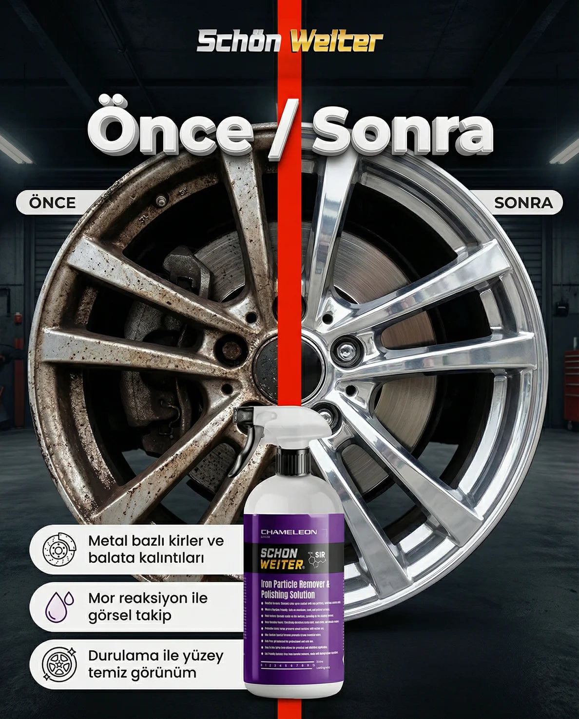 Schön Weiter Fahrzeug Auto Eisenpulver und Felgenreiniger ∣ 500 ml Spray