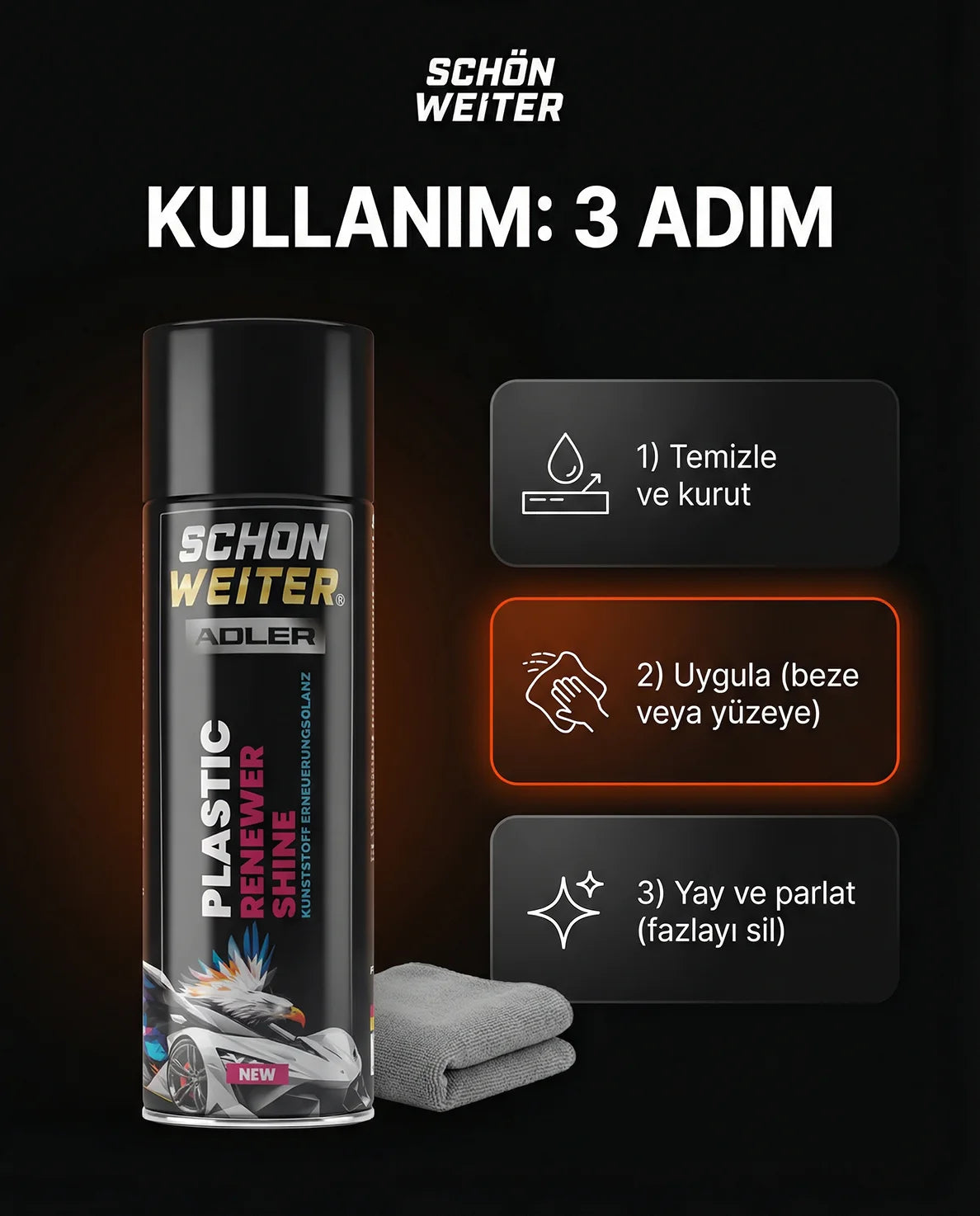 Schön Weiter Fahrzeug-Auto-Kunststoff-Renewer und Polierer 500 ml Aerosolspray (Adler)