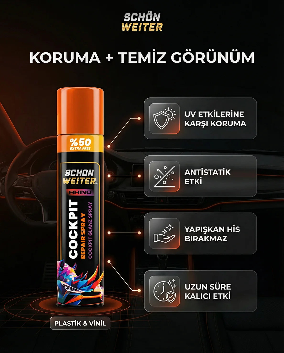 Schön Weiter Fahrzeug Auto Glovebox Shine and Renew Aerosol Spray 750 ml (RHINO)