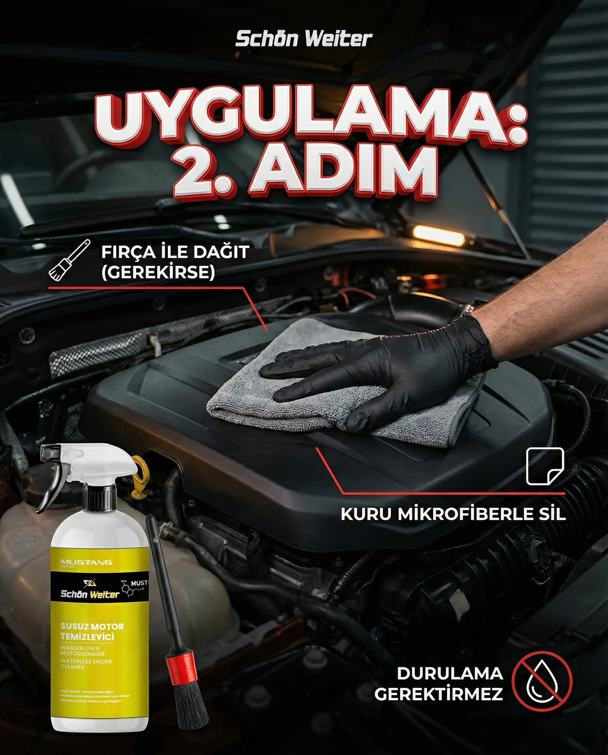 Schön Weiter Fahrzeug Auto Wasserloser Motorreiniger 500 ml Spray (Mustang)