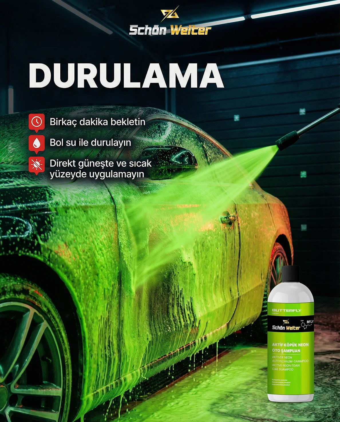 Schön Weiter Vehicle Auto Active Foam Neon Auto Shampoo 500ml (Schmetterling)