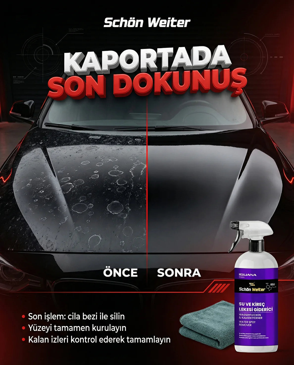 Schön Weiter Fahrzeug-Auto-Wasser- und Kalkfleckenentferner-Gel, 500 ml (Leguan)