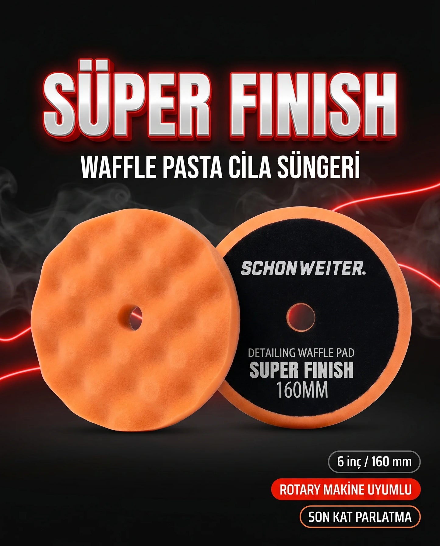 Schön Weiter Fahrzeug Auto Rotary Waffle Base – Super Finish Scratch Remover Paste Polierschwamm Orange 6 Zoll – 160 mm