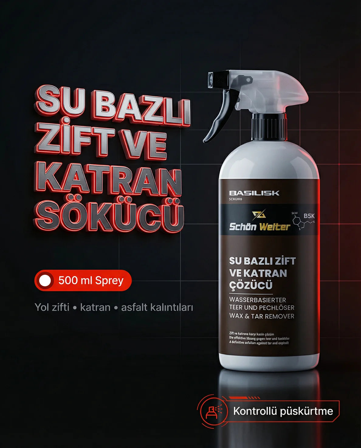 Schön Weiter Fahrzeug-Auto-Teer- und Teerentferner-Spray auf Wasserbasis, 500 ml (bedruckt)