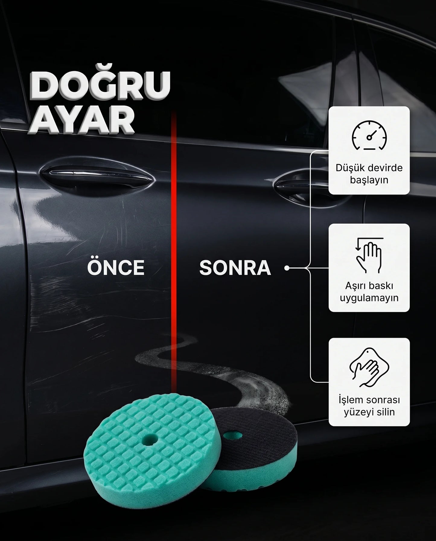 Schön Weiter Vehicle Auto Orbital Thick – Heavy Cut Scratch Remover Paste Polierschwamm Grün 5 Zoll – 128 mm
