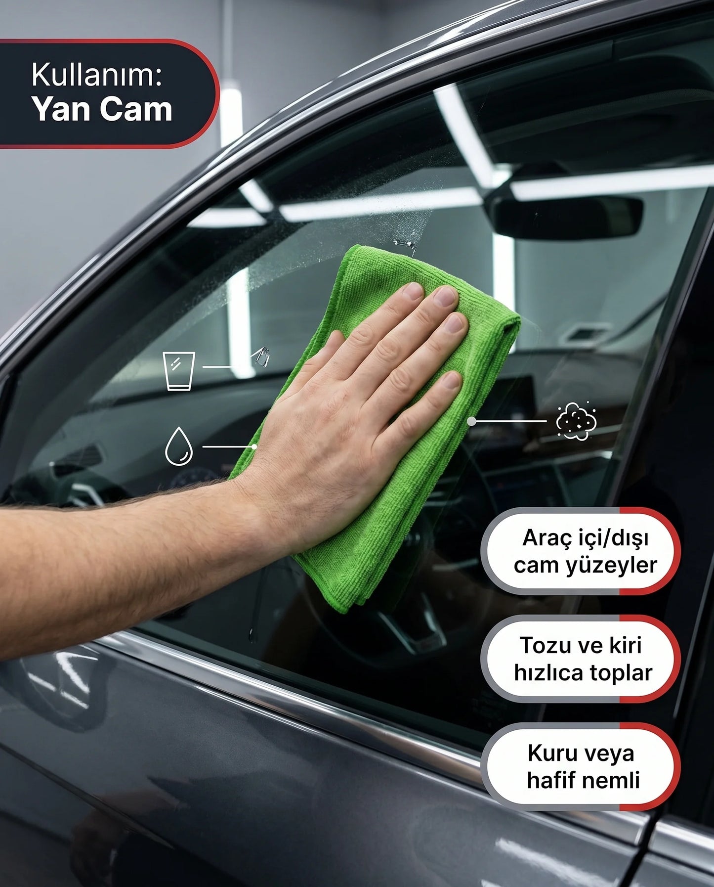 Schön Weiter Auto Autoglas-Reinigungstuch | Glashandtuch 40x40 cm Grün