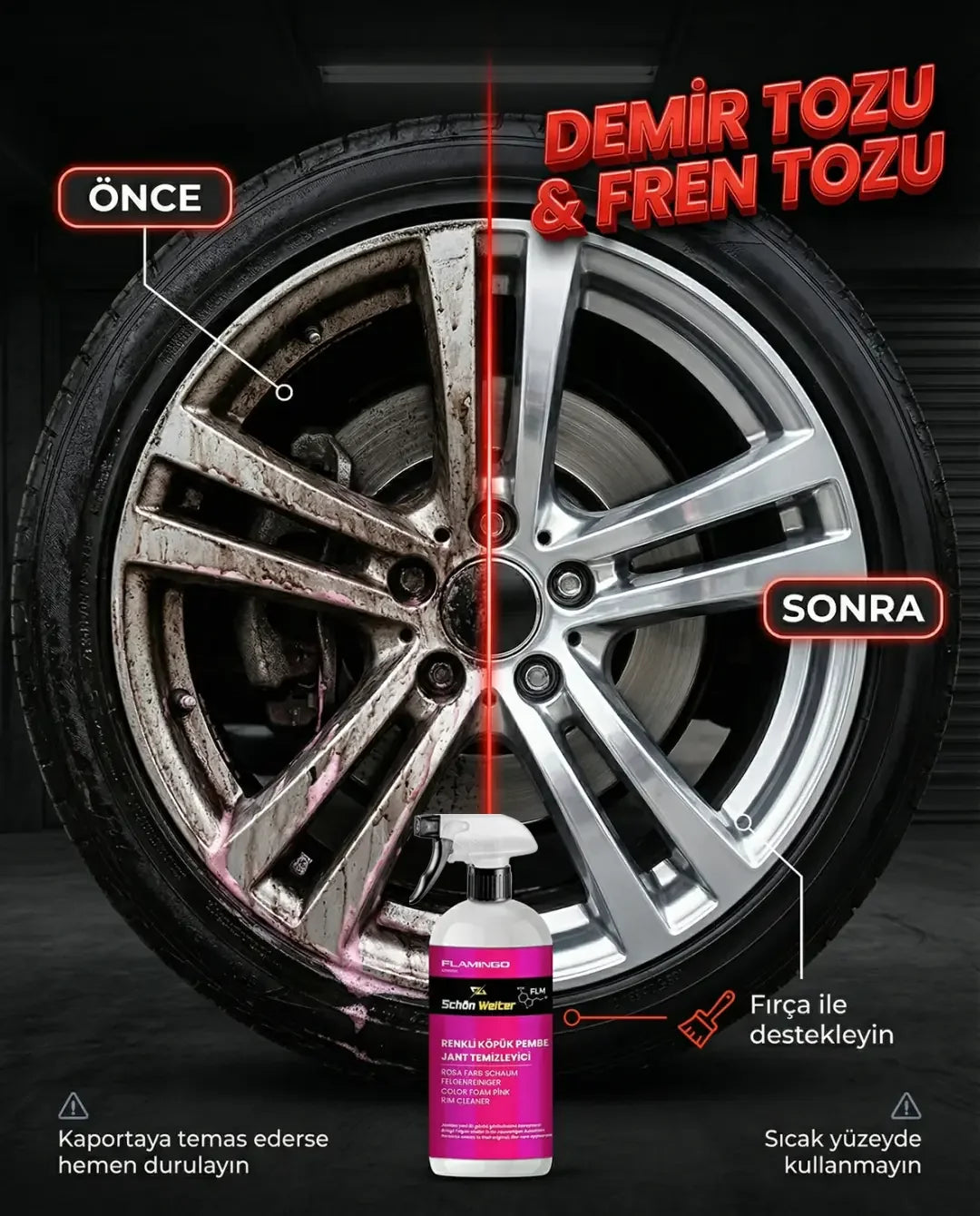 Schön Weiter Fahrzeug Auto Rosa Felgenreiniger – Buntes Schaumspray 500 ml (Flamingo)