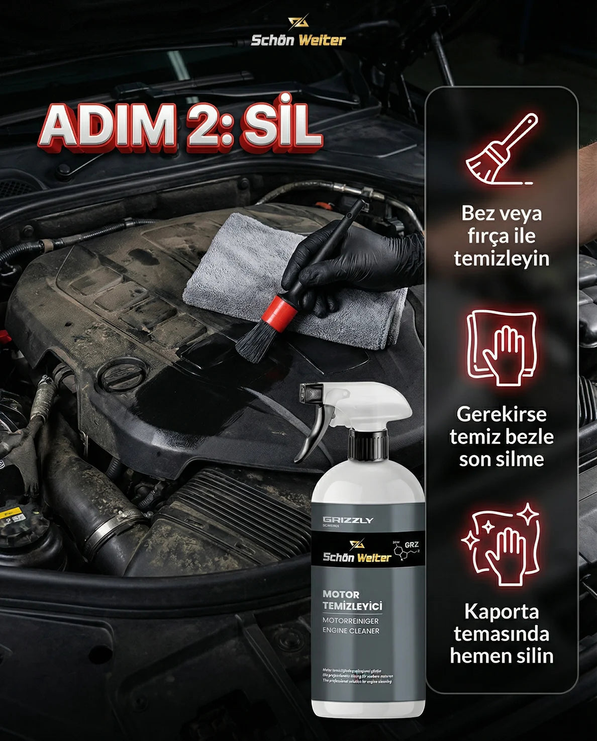 Schön Weiter Fahrzeug-Auto-Motor-Reinigungsspray 500 ml (Grizzly)