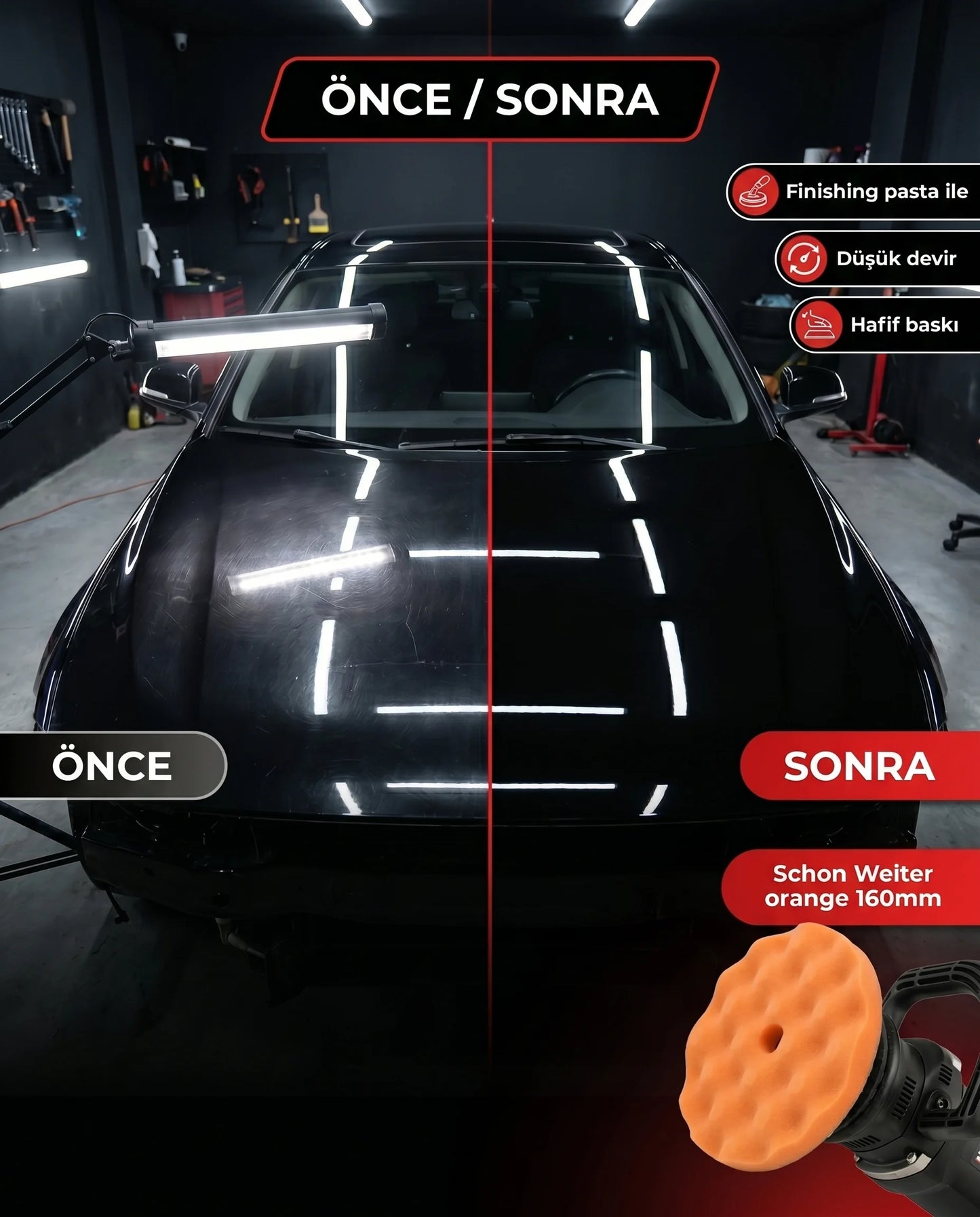 Schön Weiter Fahrzeug Auto Rotary Waffle Base – Super Finish Scratch Remover Paste Polierschwamm Orange 6 Zoll – 160 mm