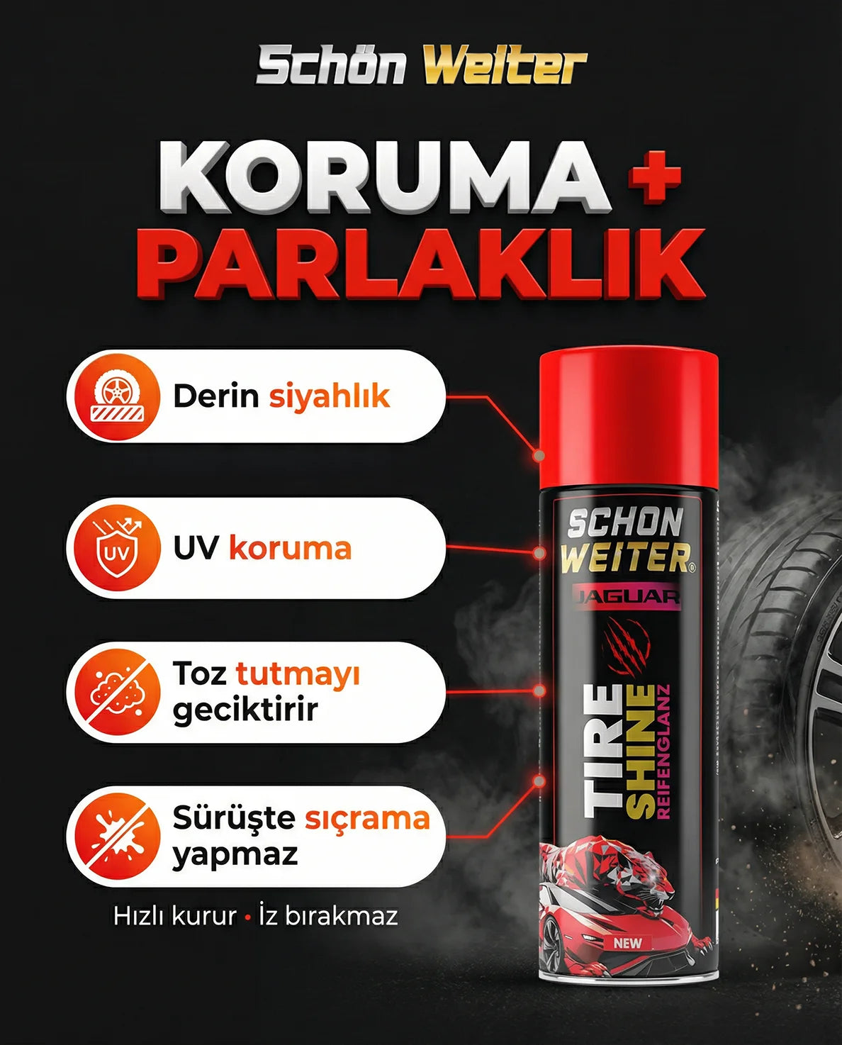 Schön Weiter Fahrzeug Auto Reifen Glanz Aerosol Spray 500 ml (JAGUAR)