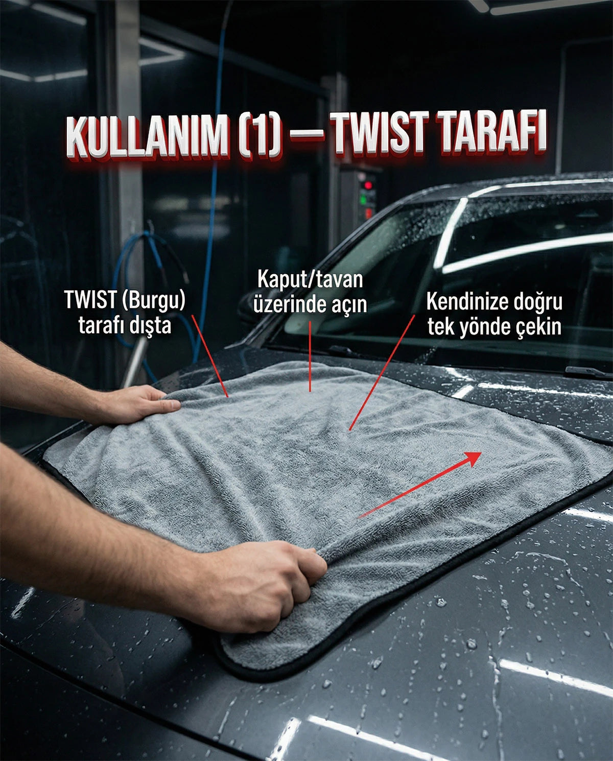 Schön Weiter – Ultra saugfähiges Mikrofaser-Twist-Auto-Trocknungstuch 70 x 90 cm – 600 g/m²