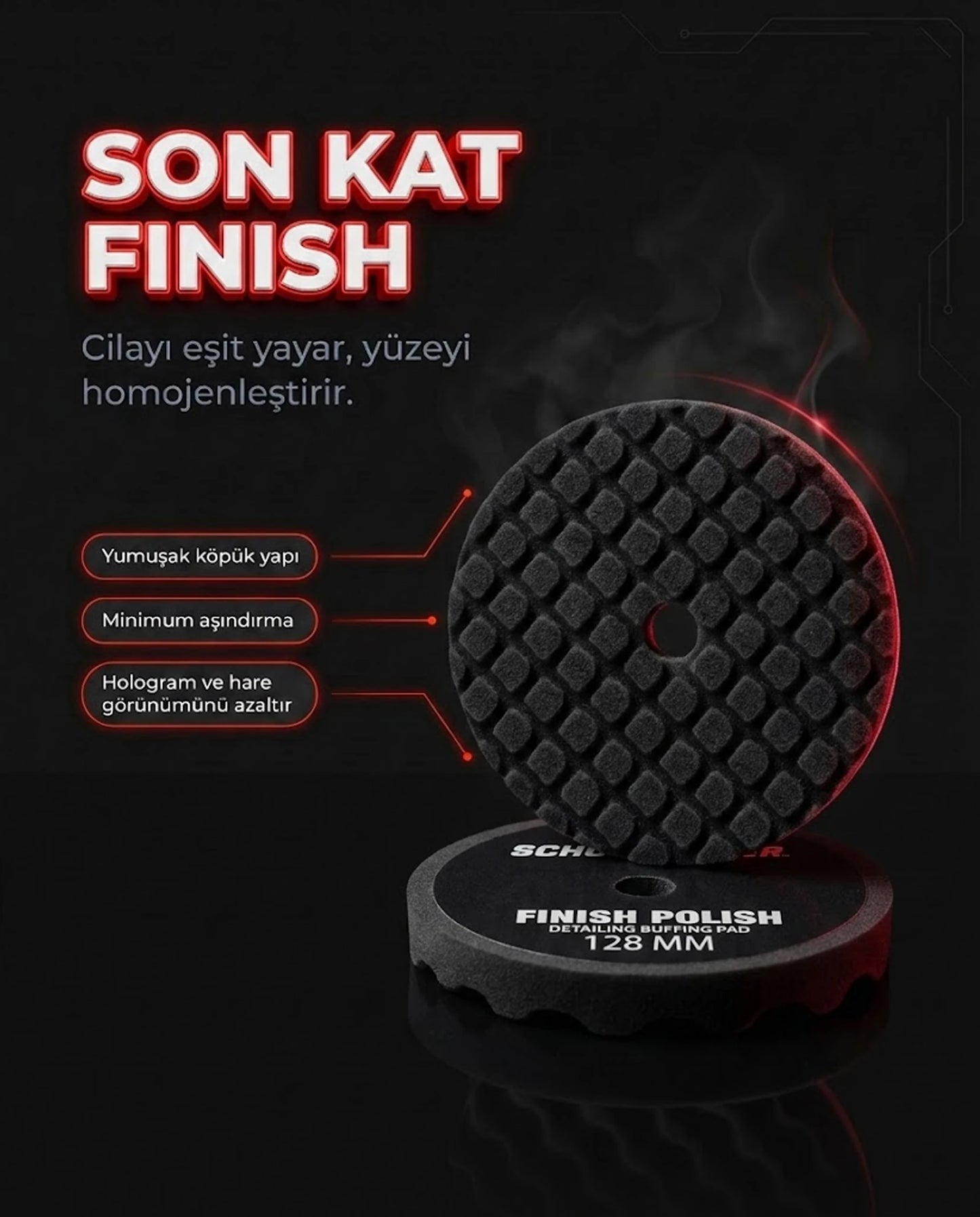 Schön Weiter Vehicle Auto Orbital Topcoat – Finish Scratch Remover Paste Polierschwamm Schwarz 5 Zoll – 128 mm